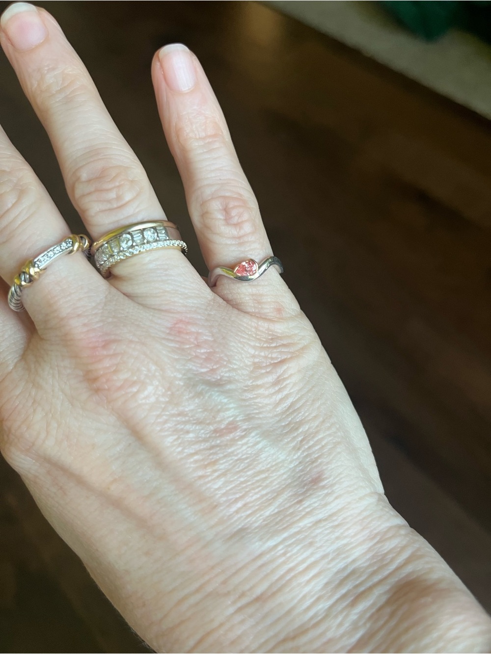SETTE Coquette Two Toned Pink Pear Pinky Ring Size 4 - Picture 12 of 15